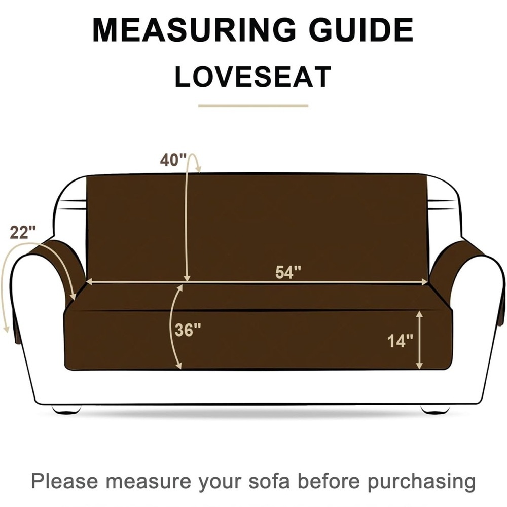 Chocolate Brown and Beige Reversible Sofa Cover, fits 54” loveseat - Picture 7 of 7